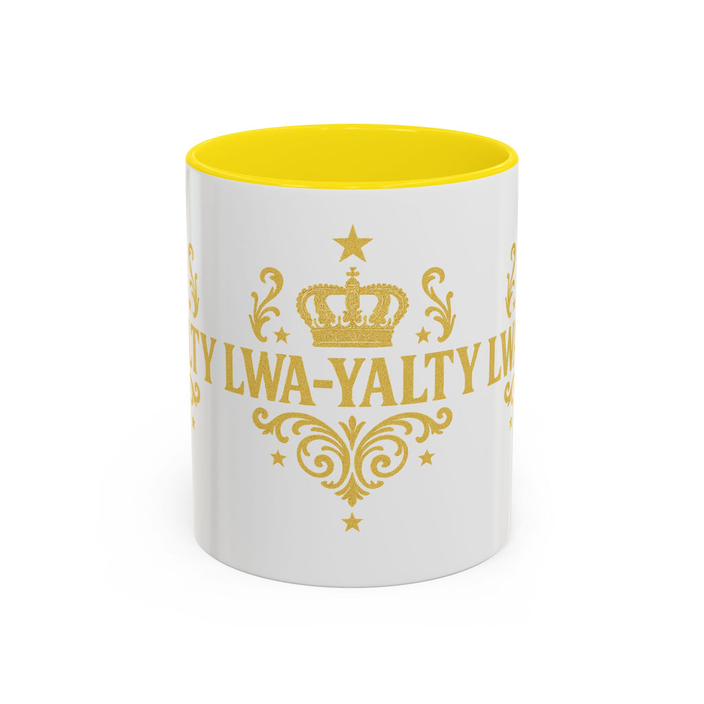 Regal Crown Accent Coffee Mug - Royalty Lwa-Yalty, Unique Gift for Coffee Lovers, Home Decor, Birthday, Celebration - Wayal Store