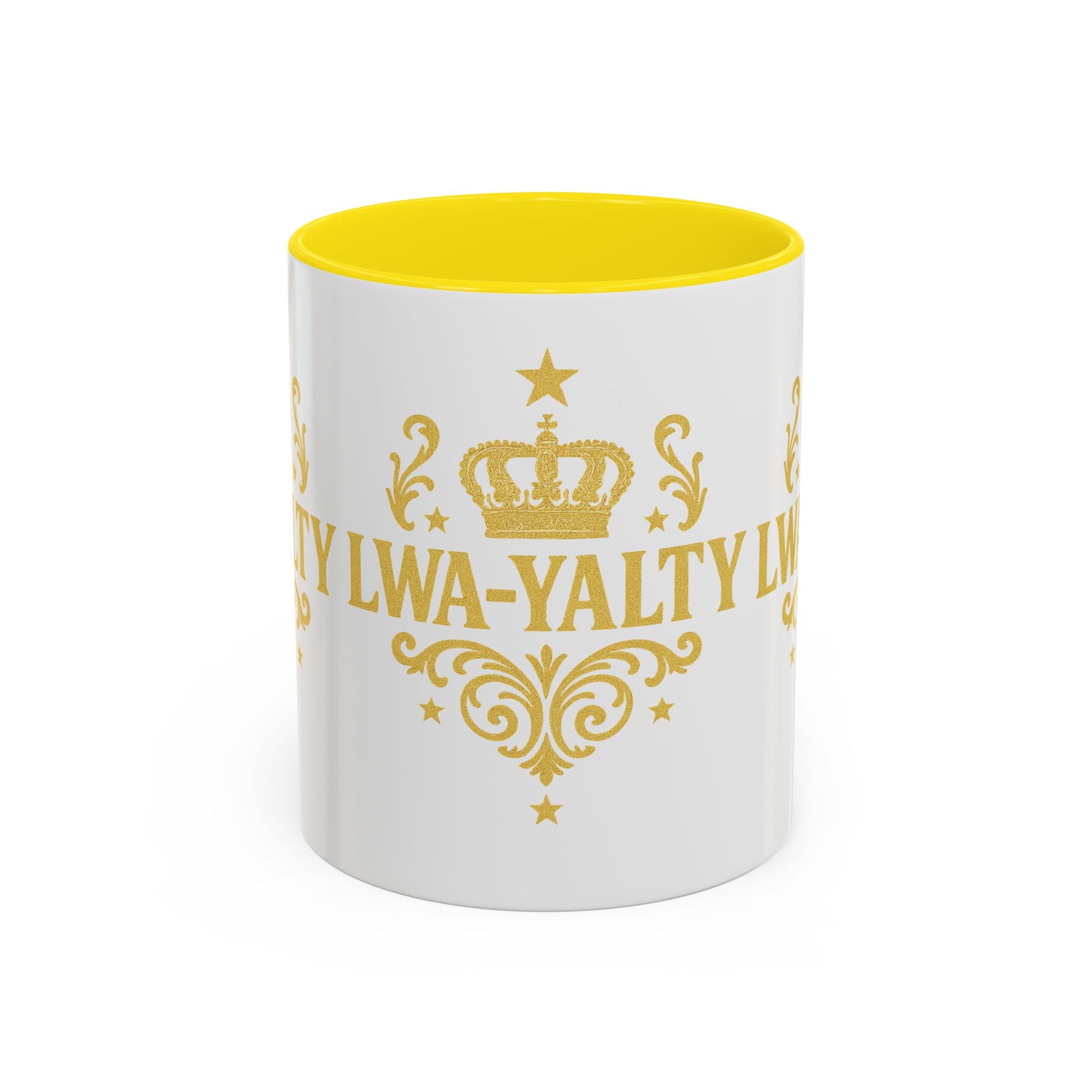 Regal Crown Accent Coffee Mug - Royalty Lwa-Yalty, Unique Gift for Coffee Lovers, Home Decor, Birthday, Celebration - Wayal Store