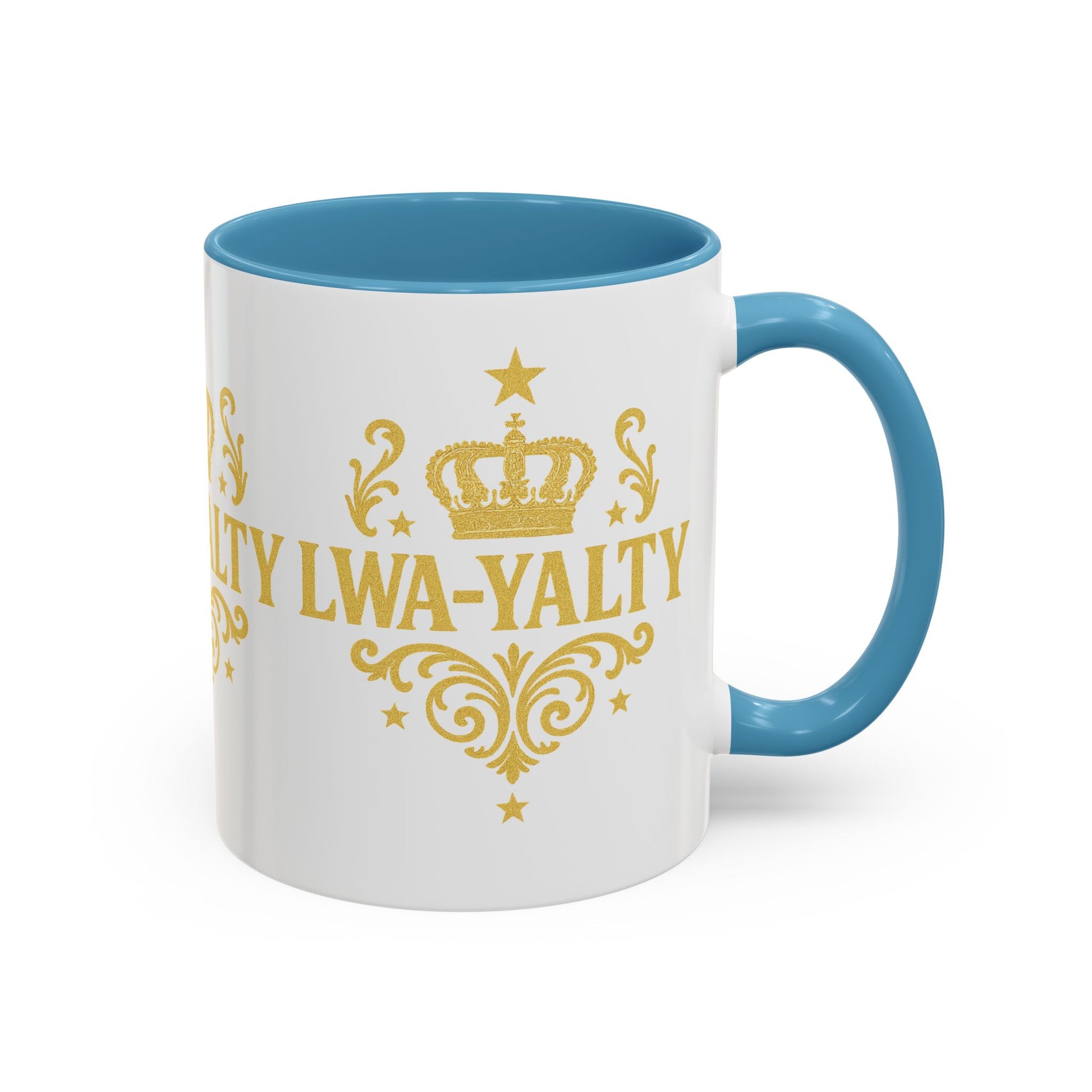 Regal Crown Accent Coffee Mug - Royalty Lwa-Yalty, Unique Gift for Coffee Lovers, Home Decor, Birthday, Celebration - Wayal Store