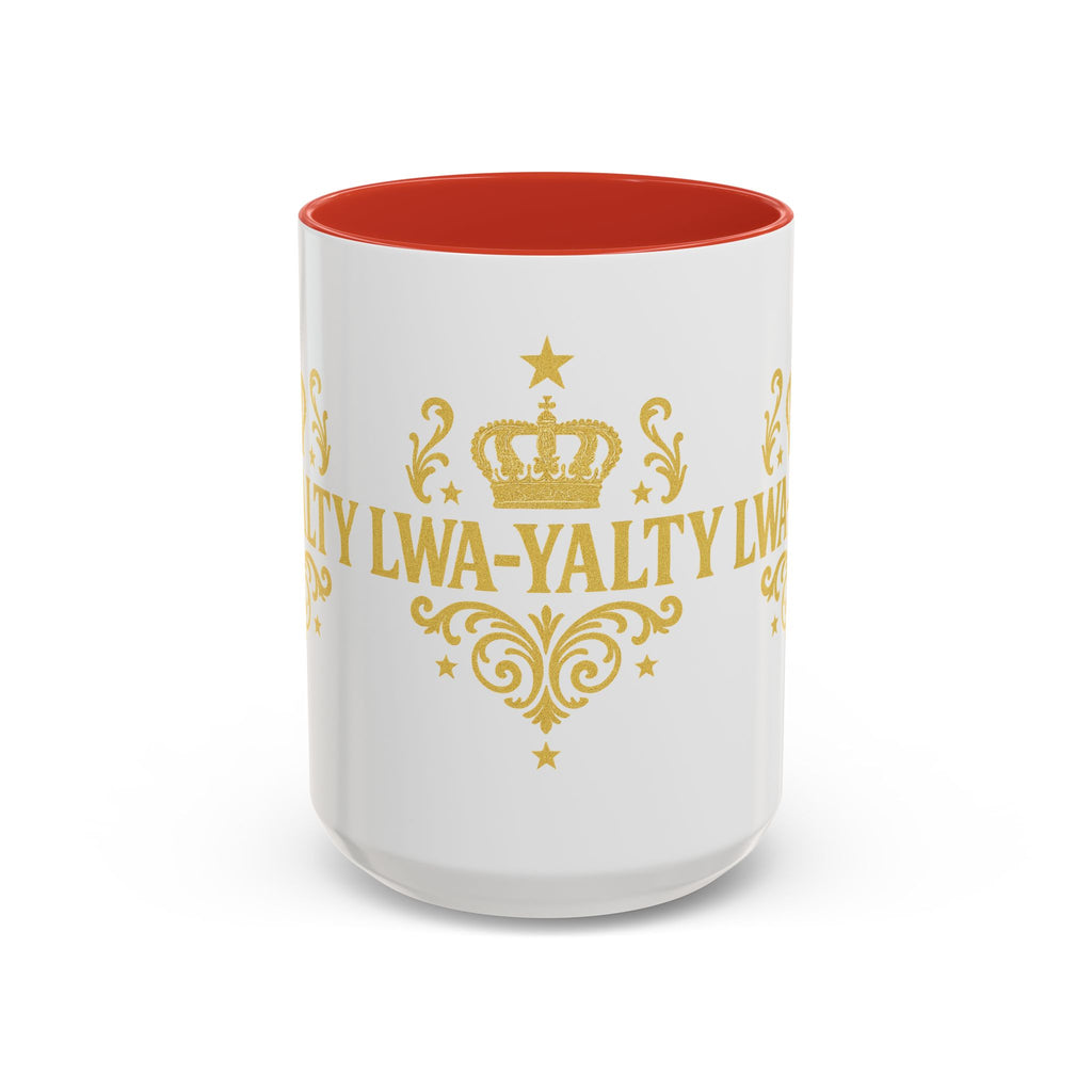 Regal Crown Accent Coffee Mug - Royalty Lwa-Yalty, Unique Gift for Coffee Lovers, Home Decor, Birthday, Celebration - Wayal Store