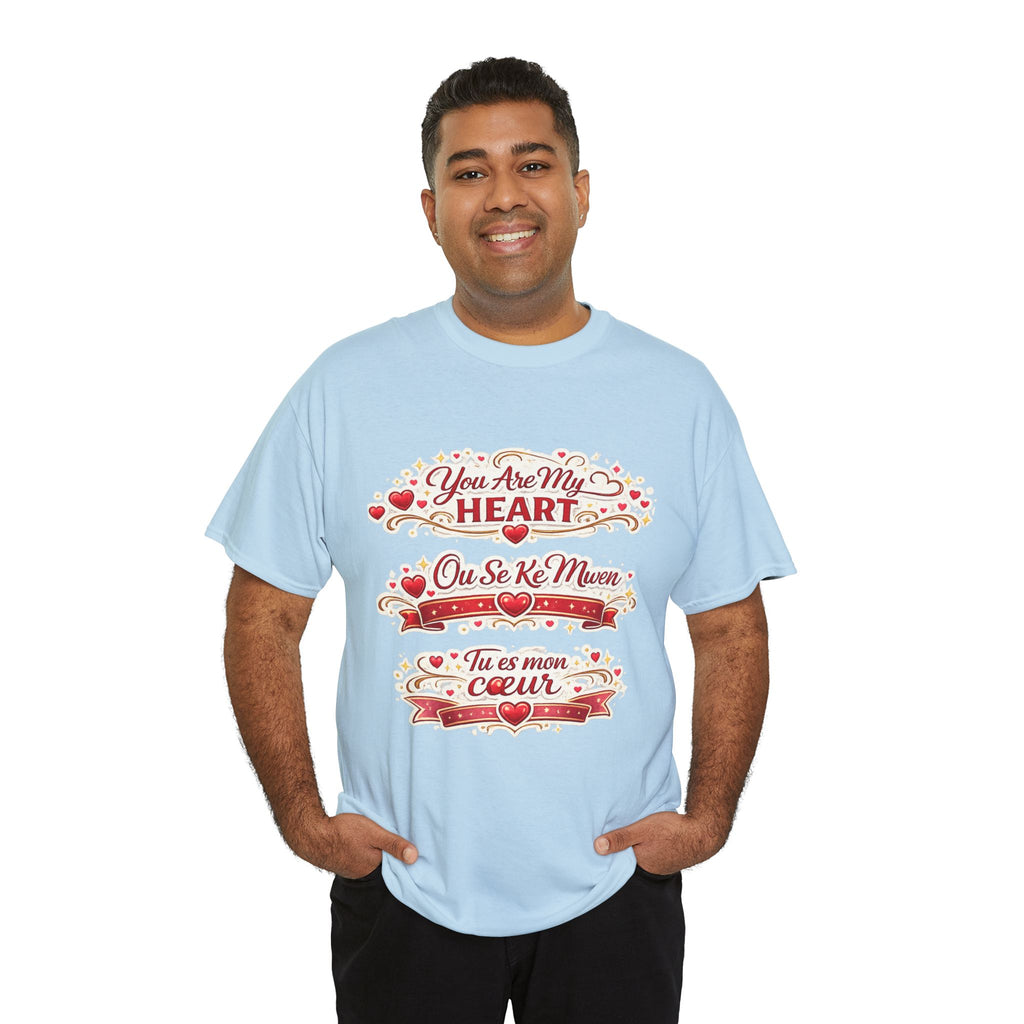 Heart Love Tee — "You Are My Heart / Tu es mon coeur" Romantic Valentine T-Shirt - Wayal Store