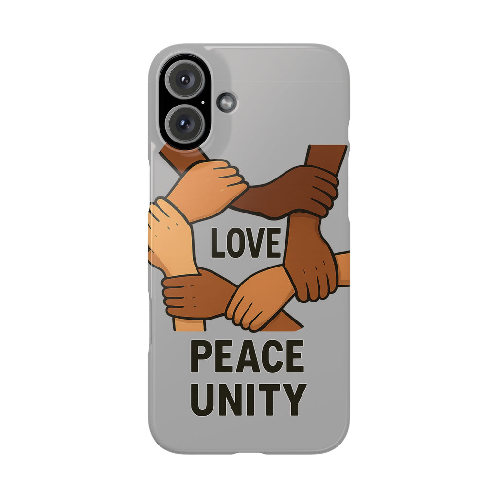 Unity Theme Slim Phone Cases - Love Peace Unity, Gift for Activists, Phone Accessories for Peace Lovers, Unique Phone Covers - Wayal Store