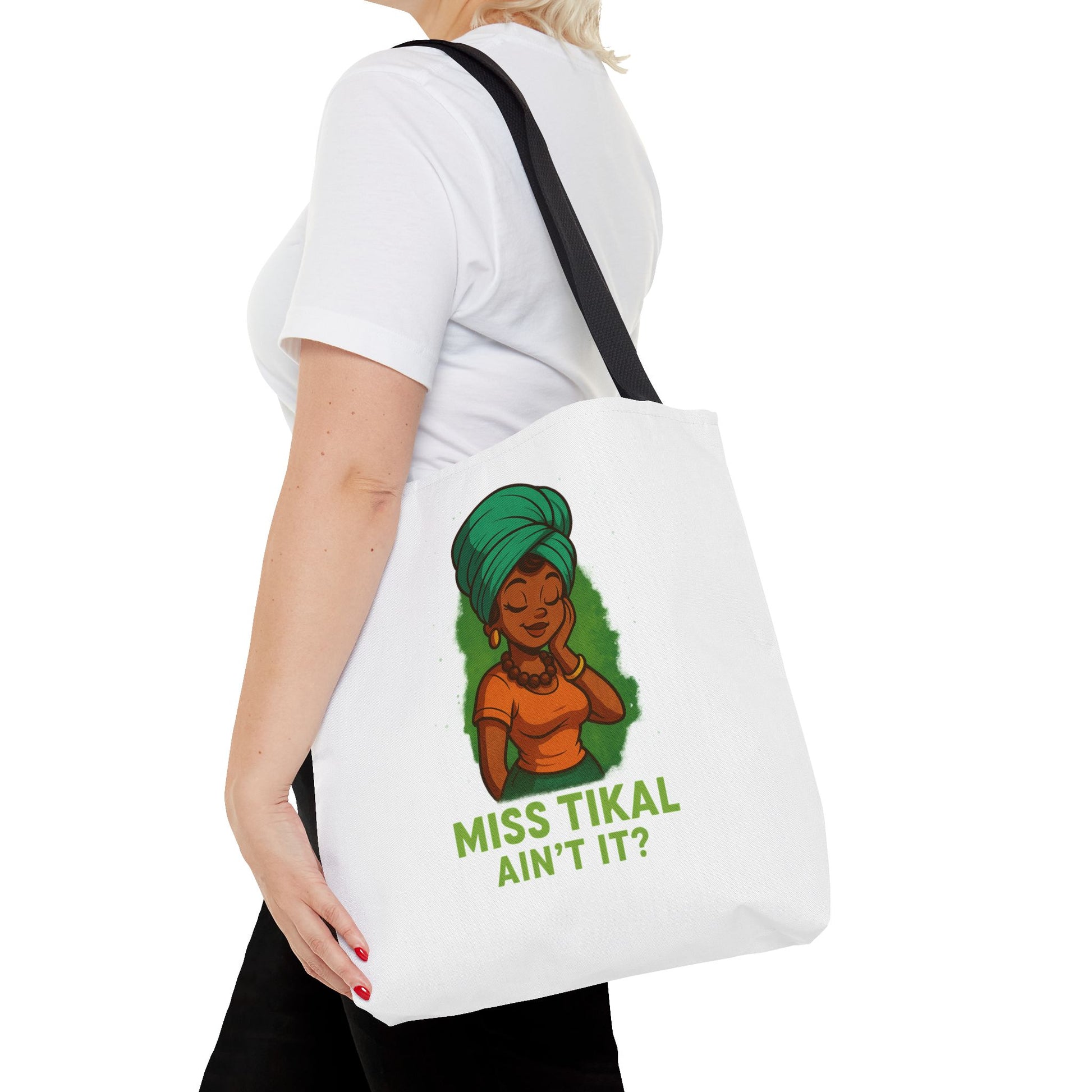 Miss Tikal Ain't It? Tote Bag - Stylish, Fun, Everyday Carryall, Perfect for Gifts, Eco-Friendly Shopping, Casual Days, Travel Buddy - Wayal Store