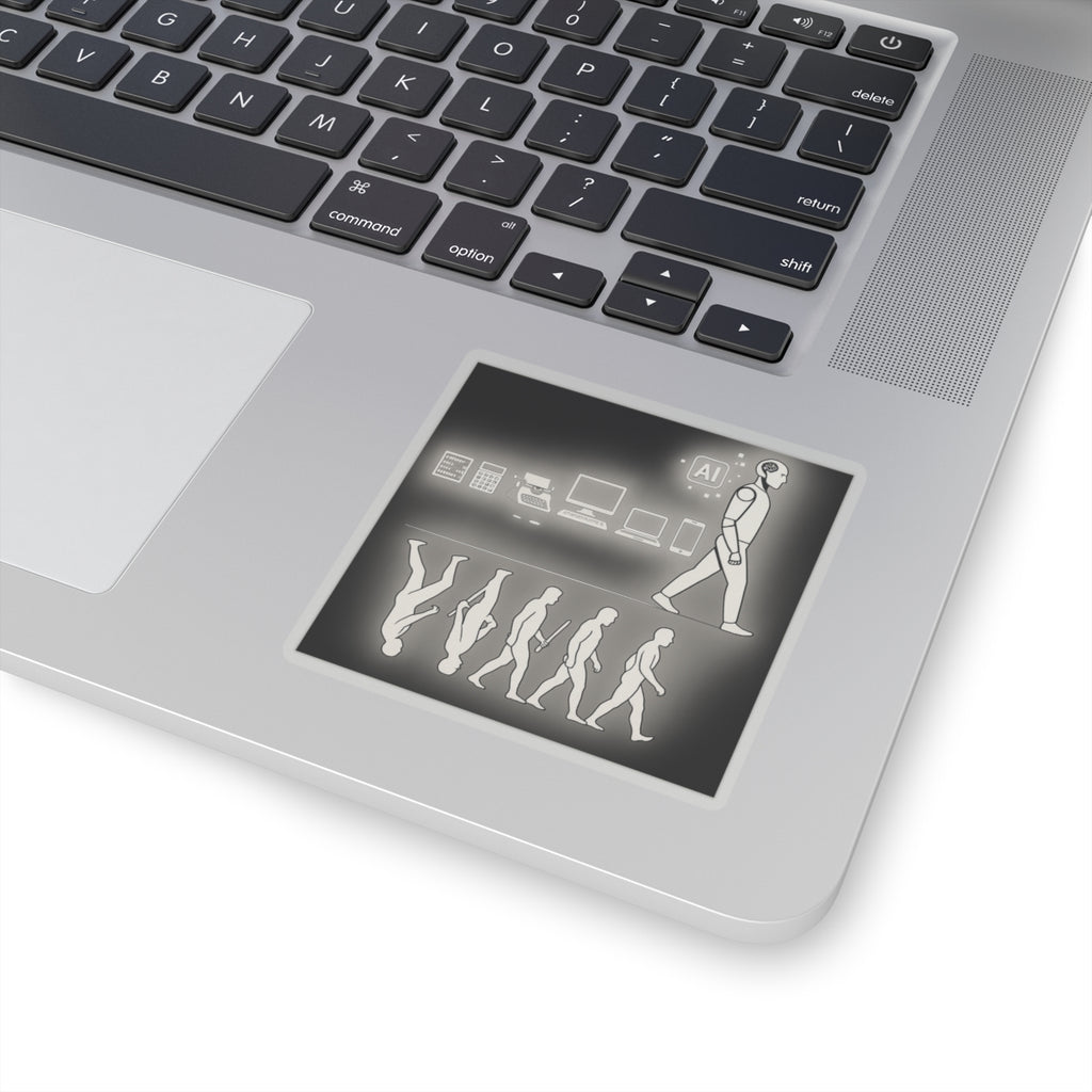 AI Evolution Kiss-Cut Stickers | Tech Lovers, Laptop Decor, Modern Art, Gift for Geeks, Futuristic Vibe - Wayal Store