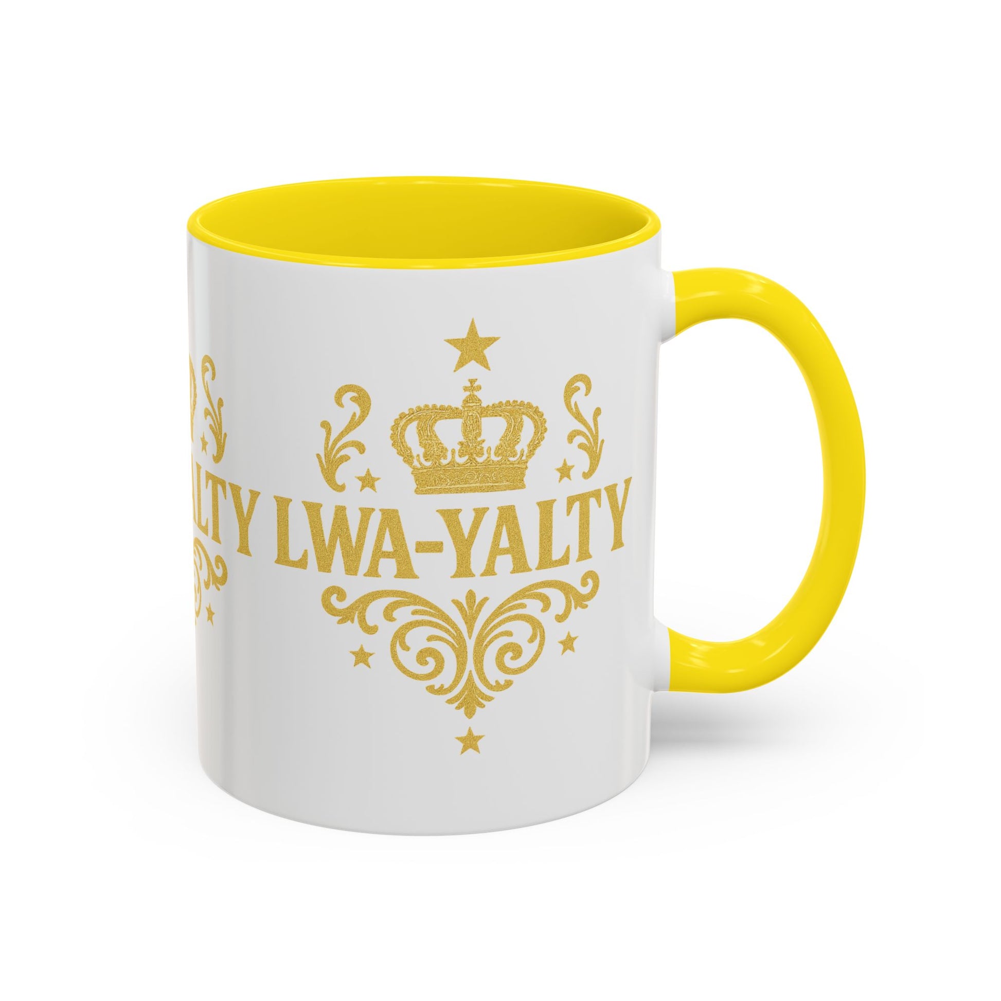 Regal Crown Accent Coffee Mug - Royalty Lwa-Yalty, Unique Gift for Coffee Lovers, Home Decor, Birthday, Celebration - Wayal Store