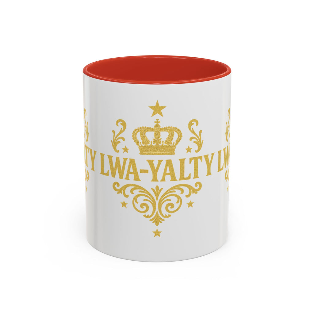 Regal Crown Accent Coffee Mug - Royalty Lwa-Yalty, Unique Gift for Coffee Lovers, Home Decor, Birthday, Celebration - Wayal Store