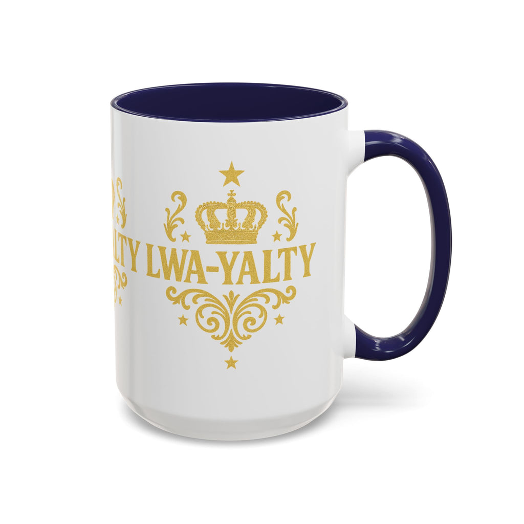 Regal Crown Accent Coffee Mug - Royalty Lwa-Yalty, Unique Gift for Coffee Lovers, Home Decor, Birthday, Celebration - Wayal Store