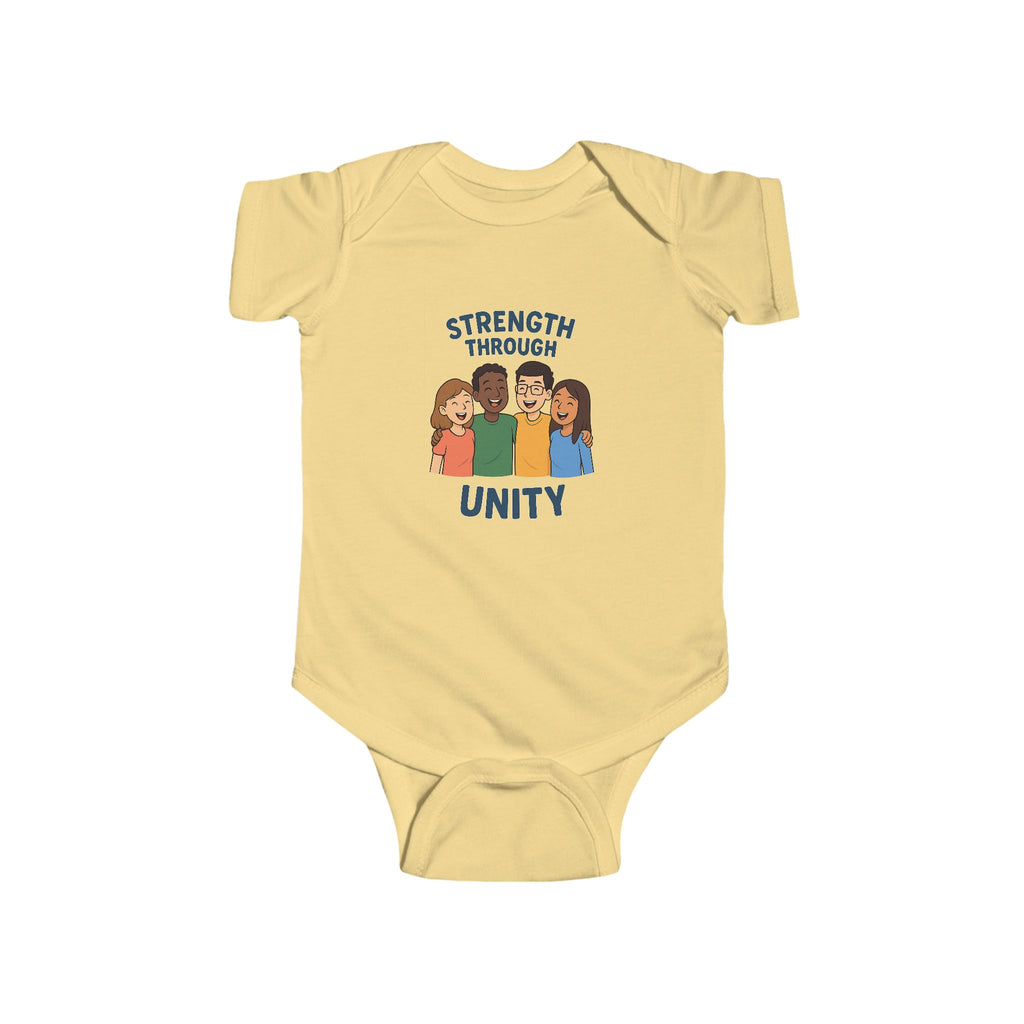 Unity-Themed Infant Bodysuit | Cute Gift for New Parents, Baby Shower, Birthday, Infant Wear, Strength Through Unity Design - Wayal Store