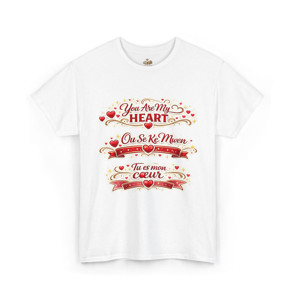 Heart Love Tee — "You Are My Heart / Tu es mon coeur" Romantic Valentine T-Shirt - Wayal Store