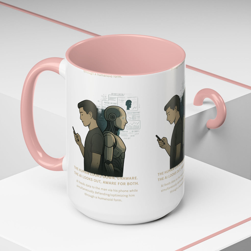 AI Awareness Accent Coffee Mug, Gift for Tech Lovers, Robotics Theme Mug, Futuristic Coffee Cup, Geeky Mug Idea - Wayal Store