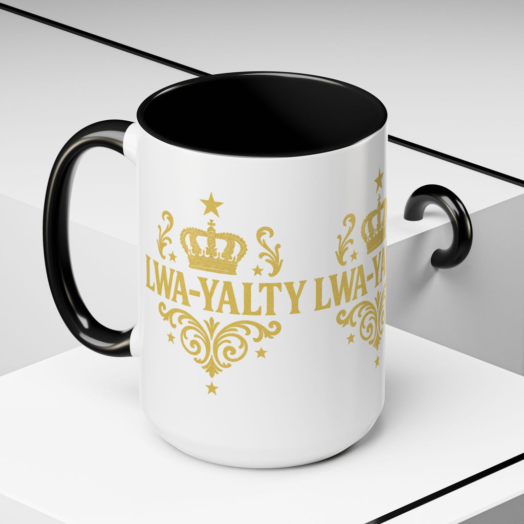 Regal Crown Accent Coffee Mug - Royalty Lwa-Yalty, Unique Gift for Coffee Lovers, Home Decor, Birthday, Celebration - Wayal Store