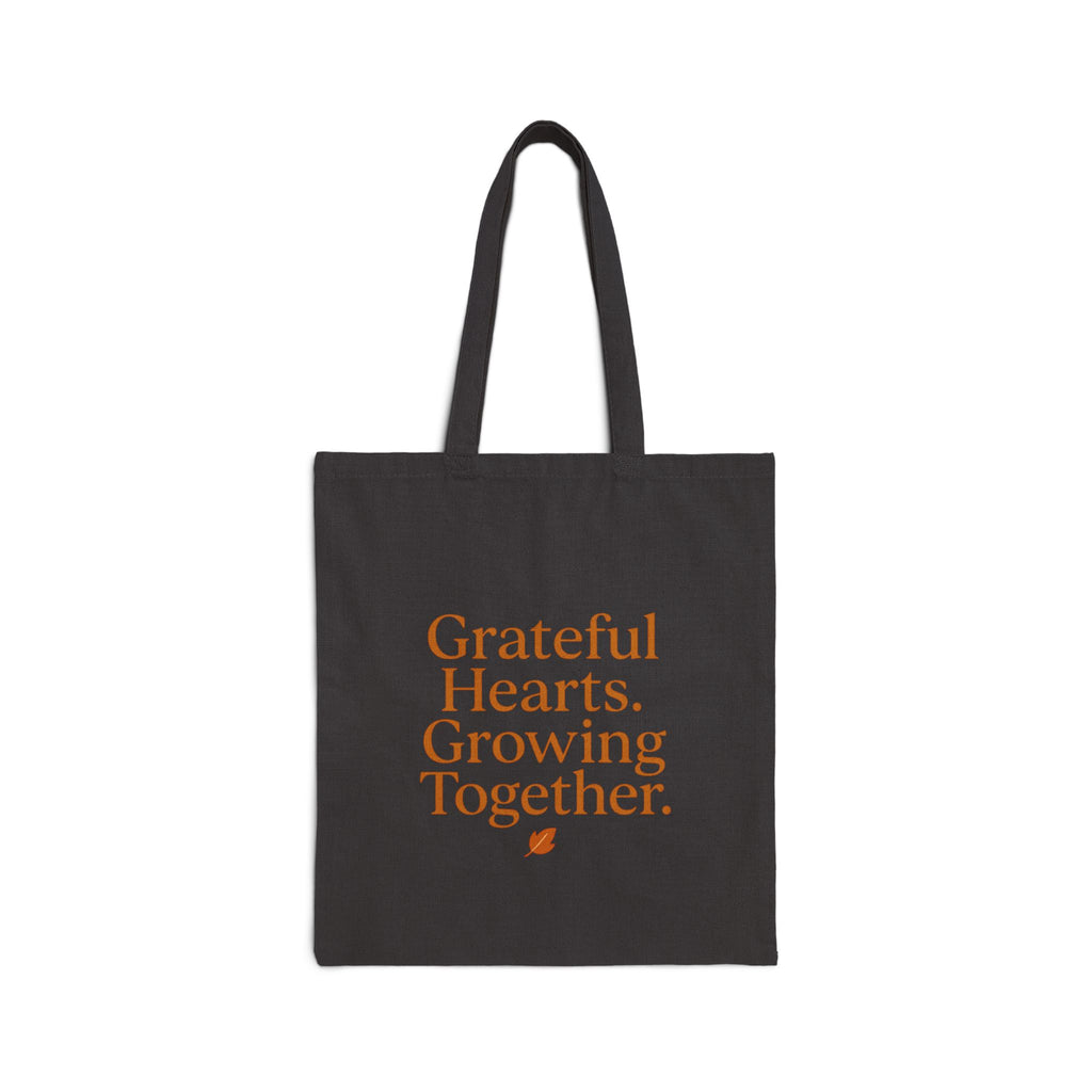 Thanksgiving Tote Bag - Grateful Hearts & Happy Thanksgiving Design