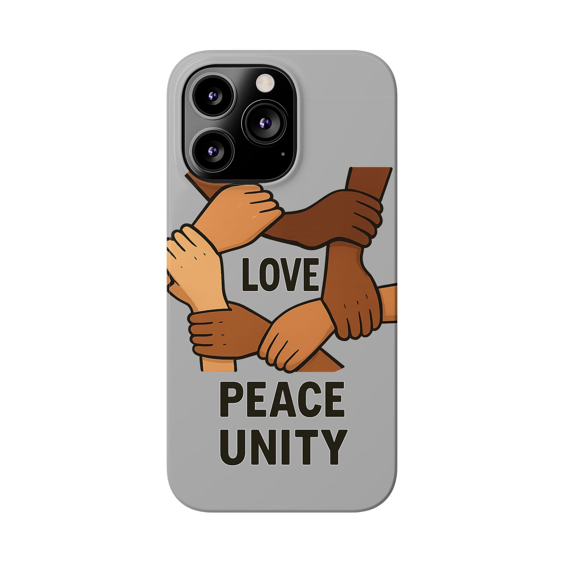 Unity Theme Slim Phone Cases - Love Peace Unity, Gift for Activists, Phone Accessories for Peace Lovers, Unique Phone Covers - Wayal Store