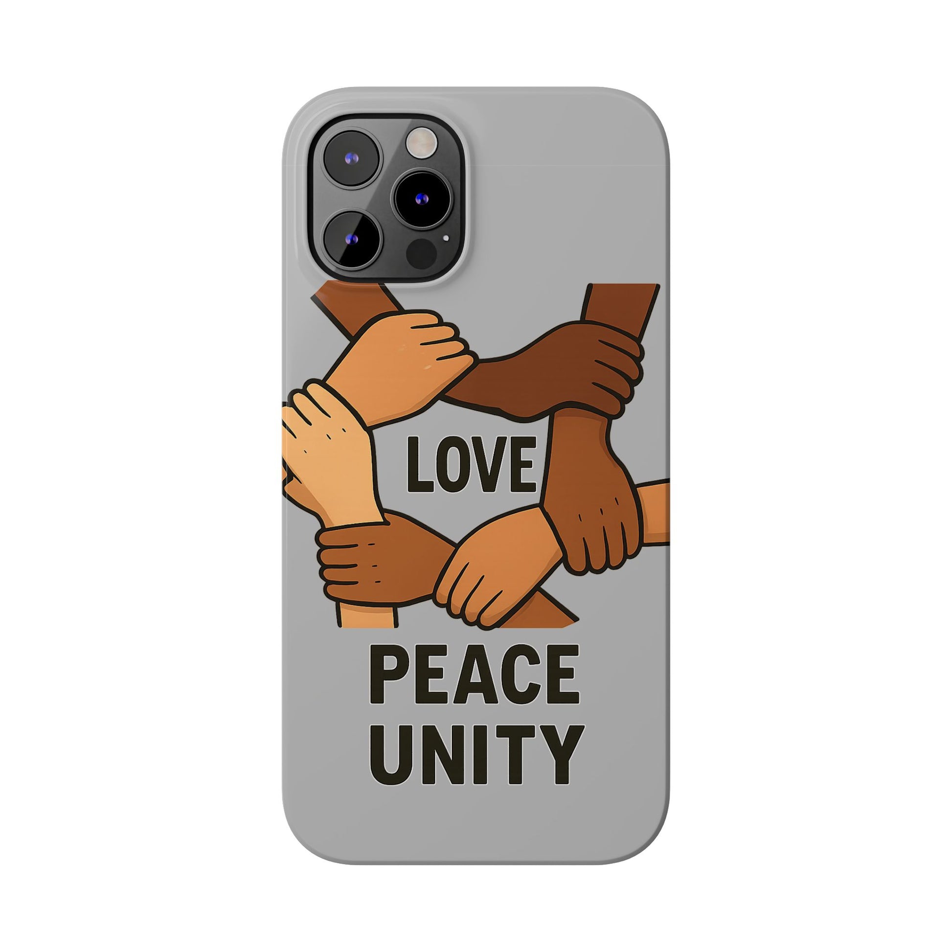 Unity Theme Slim Phone Cases - Love Peace Unity, Gift for Activists, Phone Accessories for Peace Lovers, Unique Phone Covers - Wayal Store
