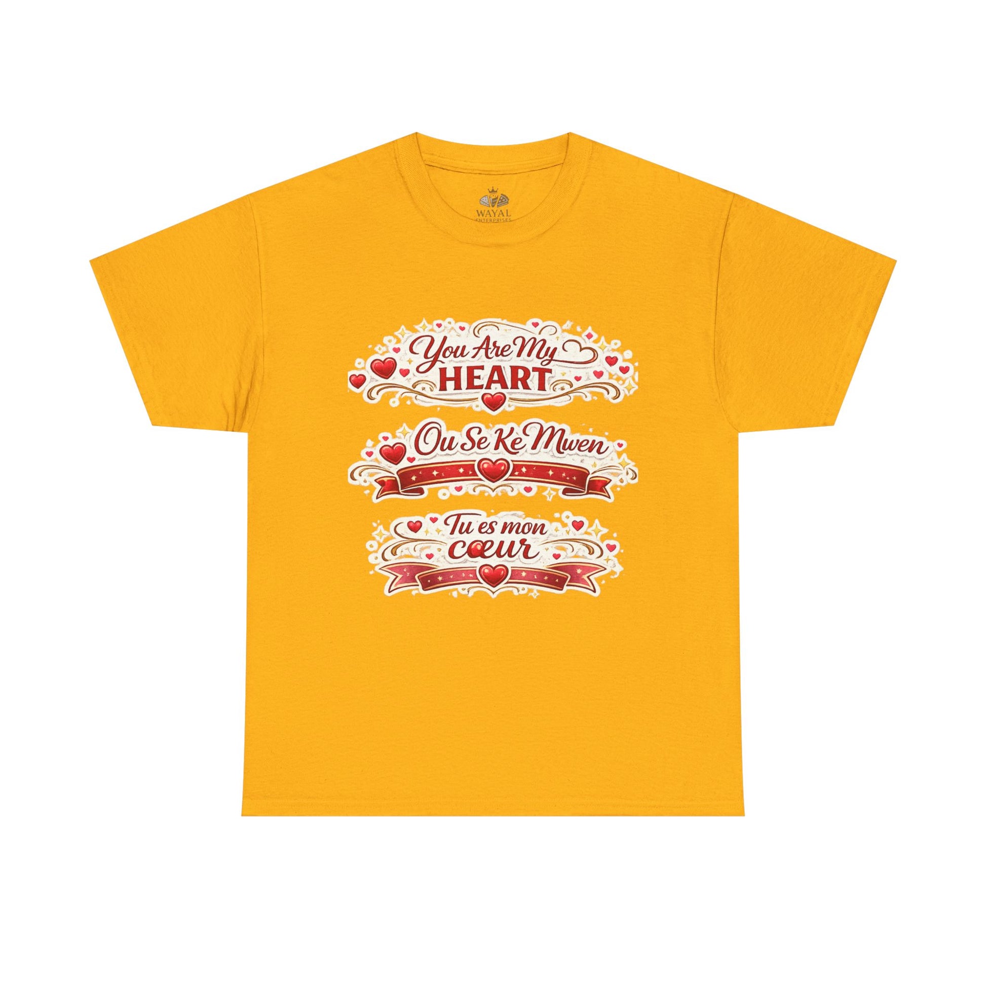 Heart Love Tee — "You Are My Heart / Tu es mon coeur" Romantic Valentine T-Shirt - Wayal Store