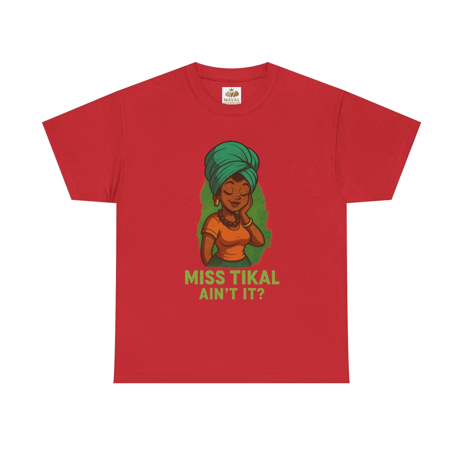Miss Tikal Unisex Heavy Cotton Tee - Fun Casual Wear, Graphic Tee, Gift for Her, Summer Vibes, Unique T-Shirt - Wayal Store