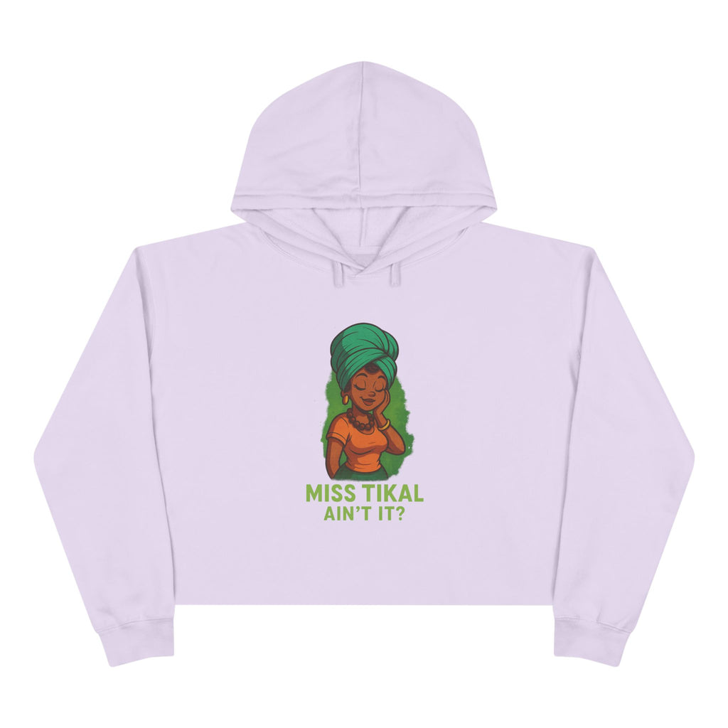 Vibrant Crop Hoodie with Miss Tikal Design, Cozy Streetwear, Perfect for Casual Outings, Gifts for Her, Summer Vibe - Wayal Store