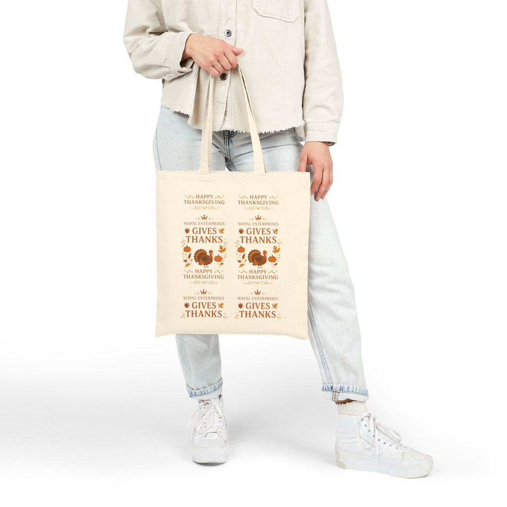 Thanksgiving Cotton Canvas Tote Bag - Celebrate with Gratitude - Wayal Store