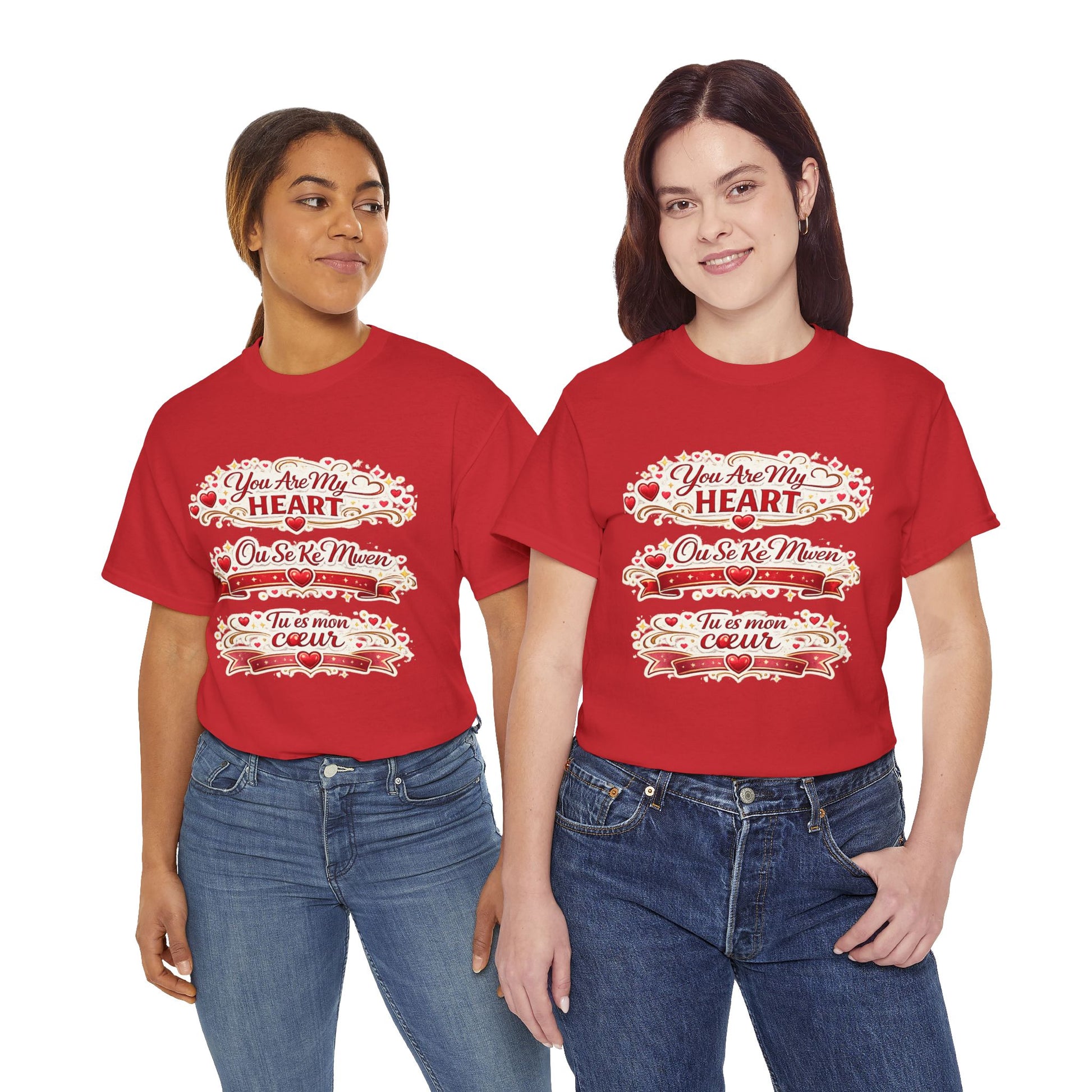 Heart Love Tee — "You Are My Heart / Tu es mon coeur" Romantic Valentine T-Shirt - Wayal Store