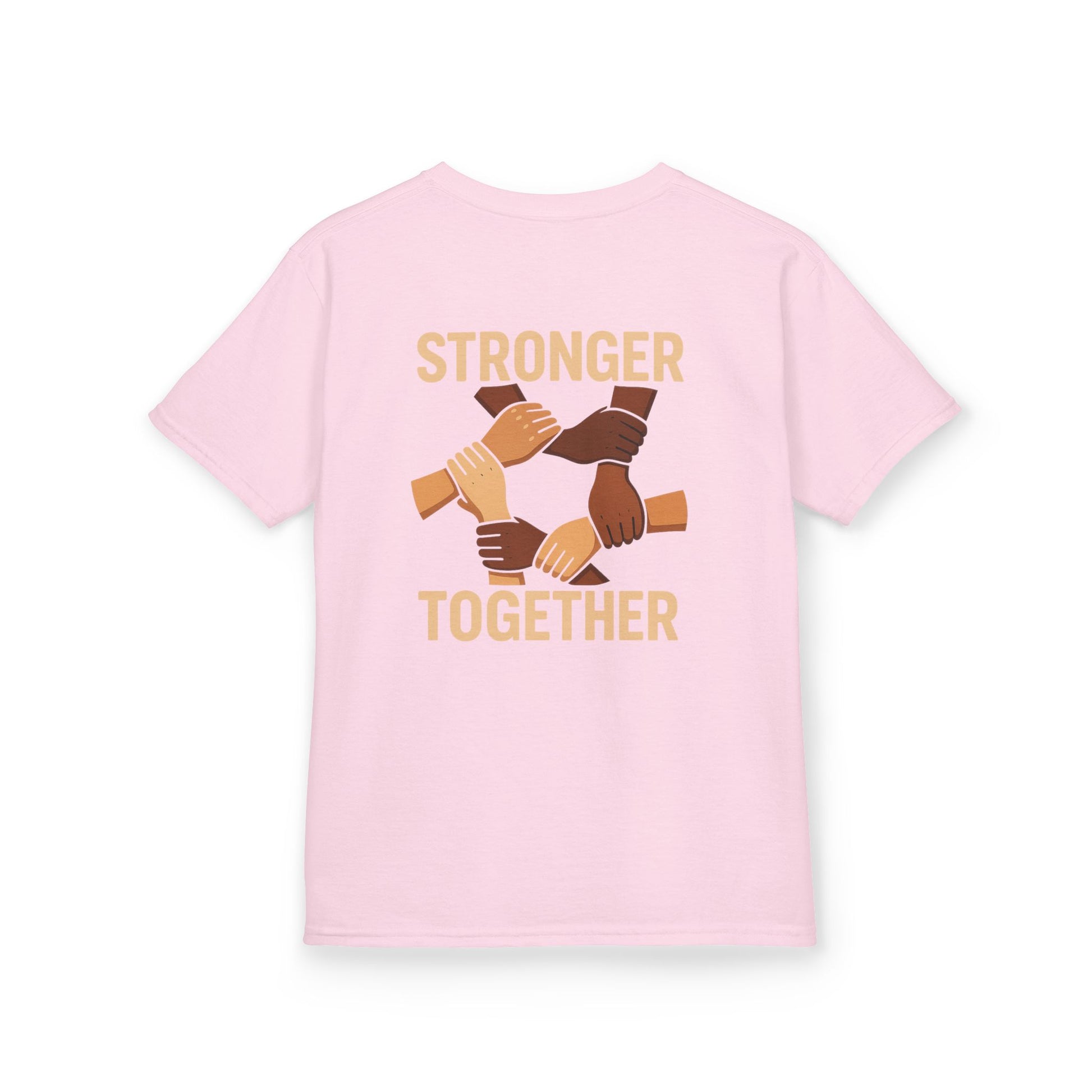 Kids T-Shirt Back | Stronger Together | Diversity, Unity, Friendship, Empowerment, Team Spirit - Wayal Store