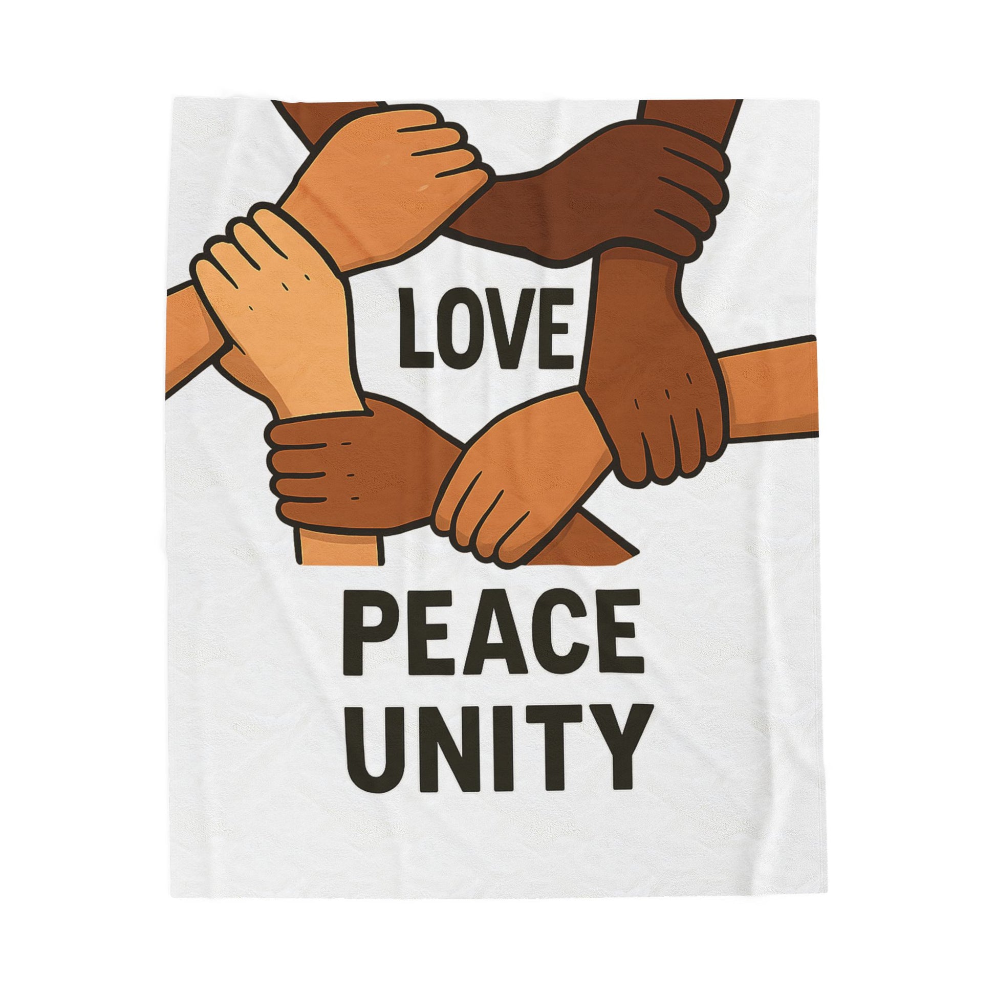 Unity and Love Velveteen Plush Blanket, Cozy Home Decor, Gift for Peace Lovers, Perfect for Winter, Soft Throw Blanket - Wayal Store