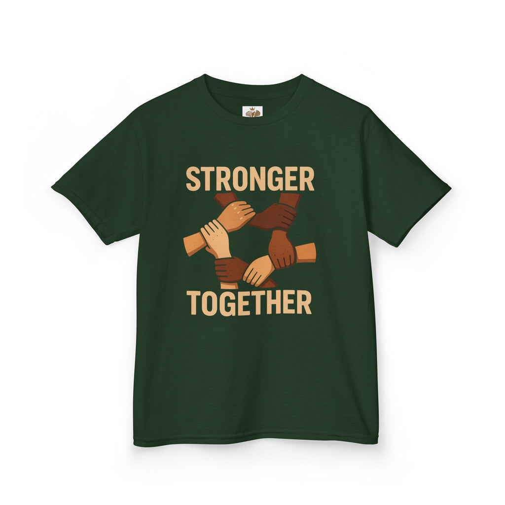 Kids T-Shirt Front | Stronger Together | Diversity, Unity, Friendship, Empowerment, Team Spirit - Wayal Store
