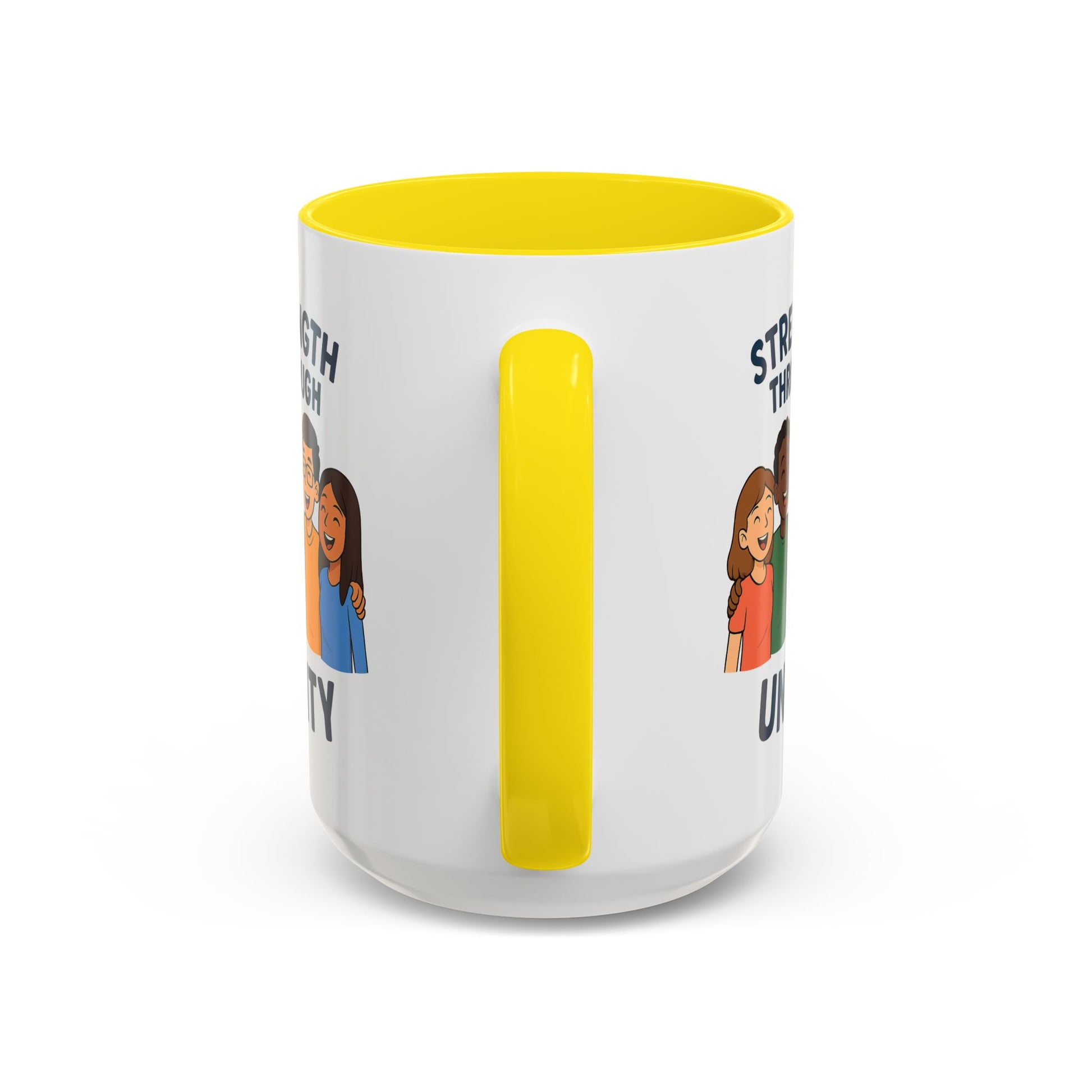 Unity-Themed Accent Coffee Mug, Inspirational Gift, Team Spirit Mug, Friendship Celebration Cup, Multicultural Unity Design - Wayal Store