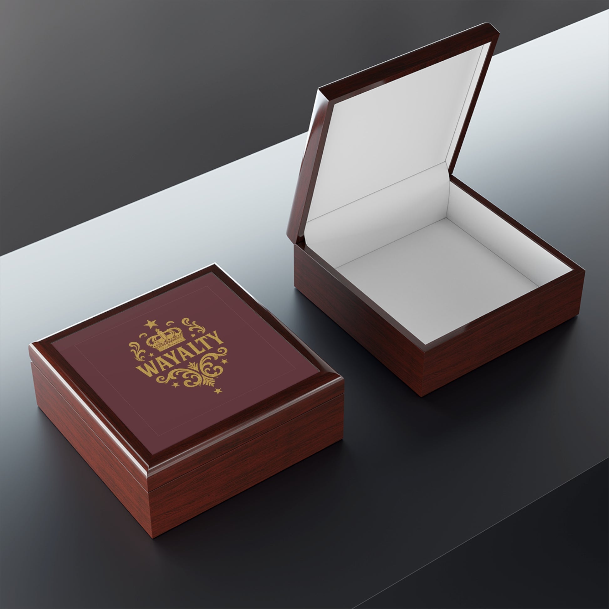 Elegant Black Jewelry Box with Gold 'Wayalty' Design, Luxurious Gift for Her, Keepsake Organizer, Bridal Shower Gift, Birthday Gift - Wayal Store