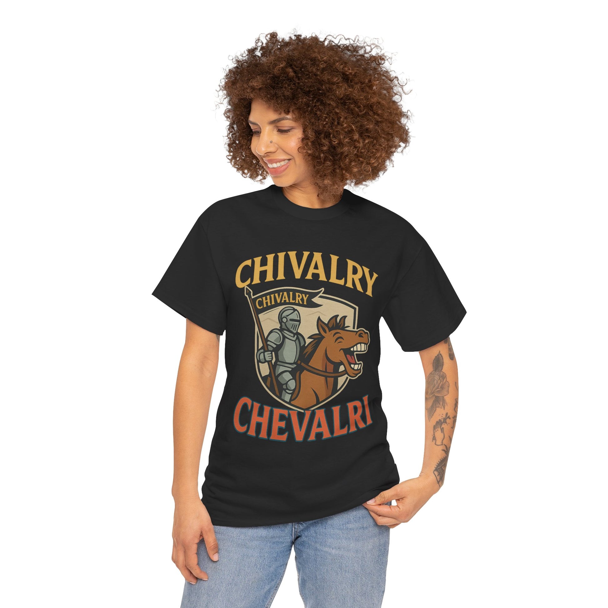 Chivalry-Themed Unisex Heavy Cotton Tee, Knight Shirt, Medieval Fan Apparel, Funny Gift, Renaissance Festival Clothing - Wayal Store