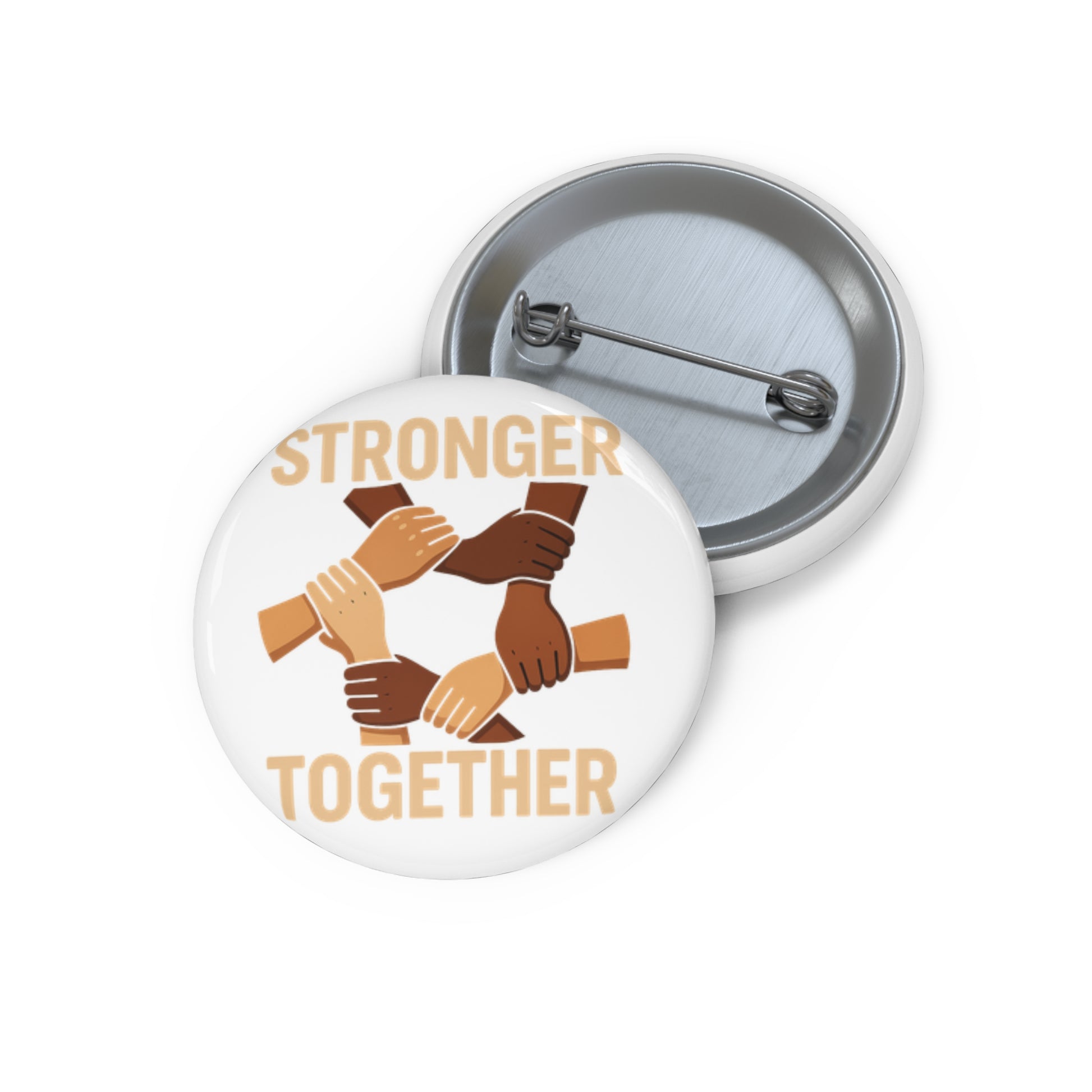 Custom Pin Buttons: Stronger Together - Empowerment Buttons, Advocacy Gifts, Friendship Badges, Community Pride, Social Justice - Wayal Store