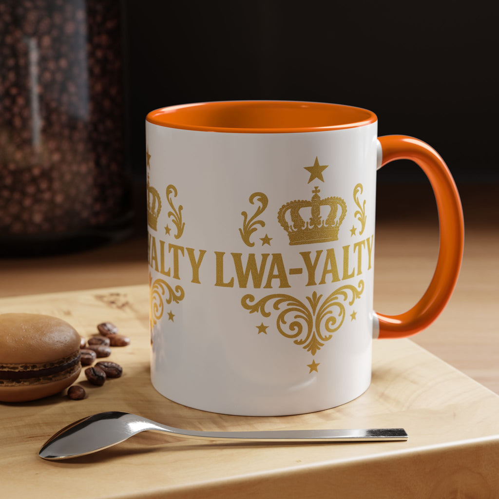 Regal Crown Accent Coffee Mug - Royalty Lwa-Yalty, Unique Gift for Coffee Lovers, Home Decor, Birthday, Celebration - Wayal Store
