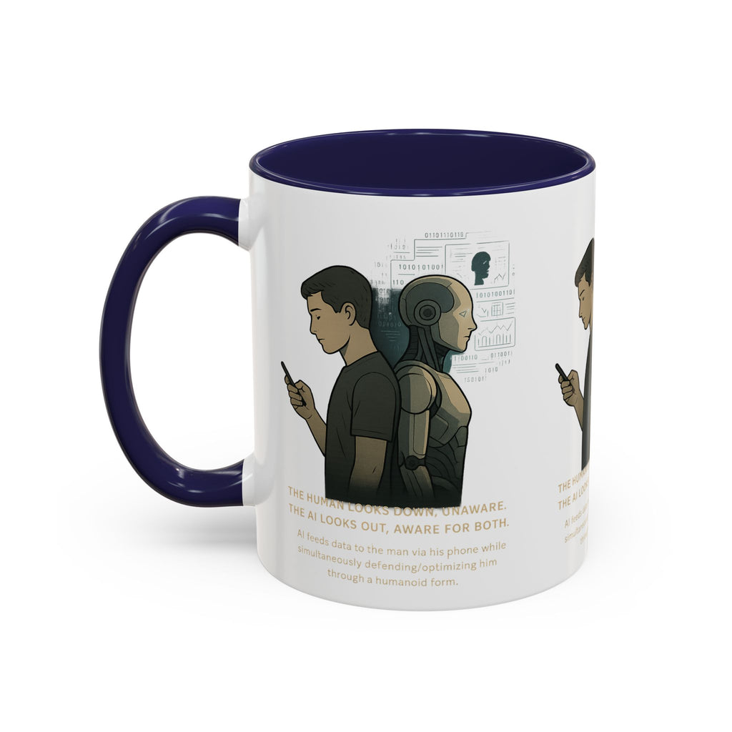 AI Awareness Accent Coffee Mug, Gift for Tech Lovers, Robotics Theme Mug, Futuristic Coffee Cup, Geeky Mug Idea - Wayal Store
