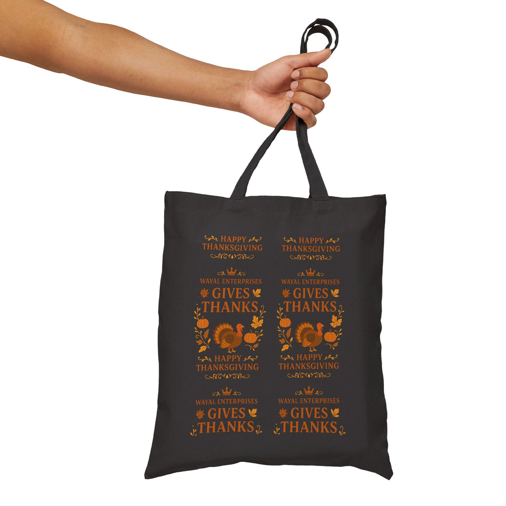 Thanksgiving Cotton Canvas Tote Bag - Celebrate with Gratitude - Wayal Store