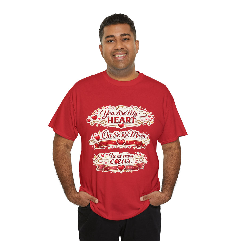 Heart Love Tee — "You Are My Heart / Tu es mon coeur" Romantic Valentine T-Shirt - Wayal Store