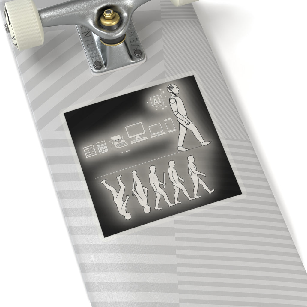 AI Evolution Kiss-Cut Stickers | Tech Lovers, Laptop Decor, Modern Art, Gift for Geeks, Futuristic Vibe - Wayal Store
