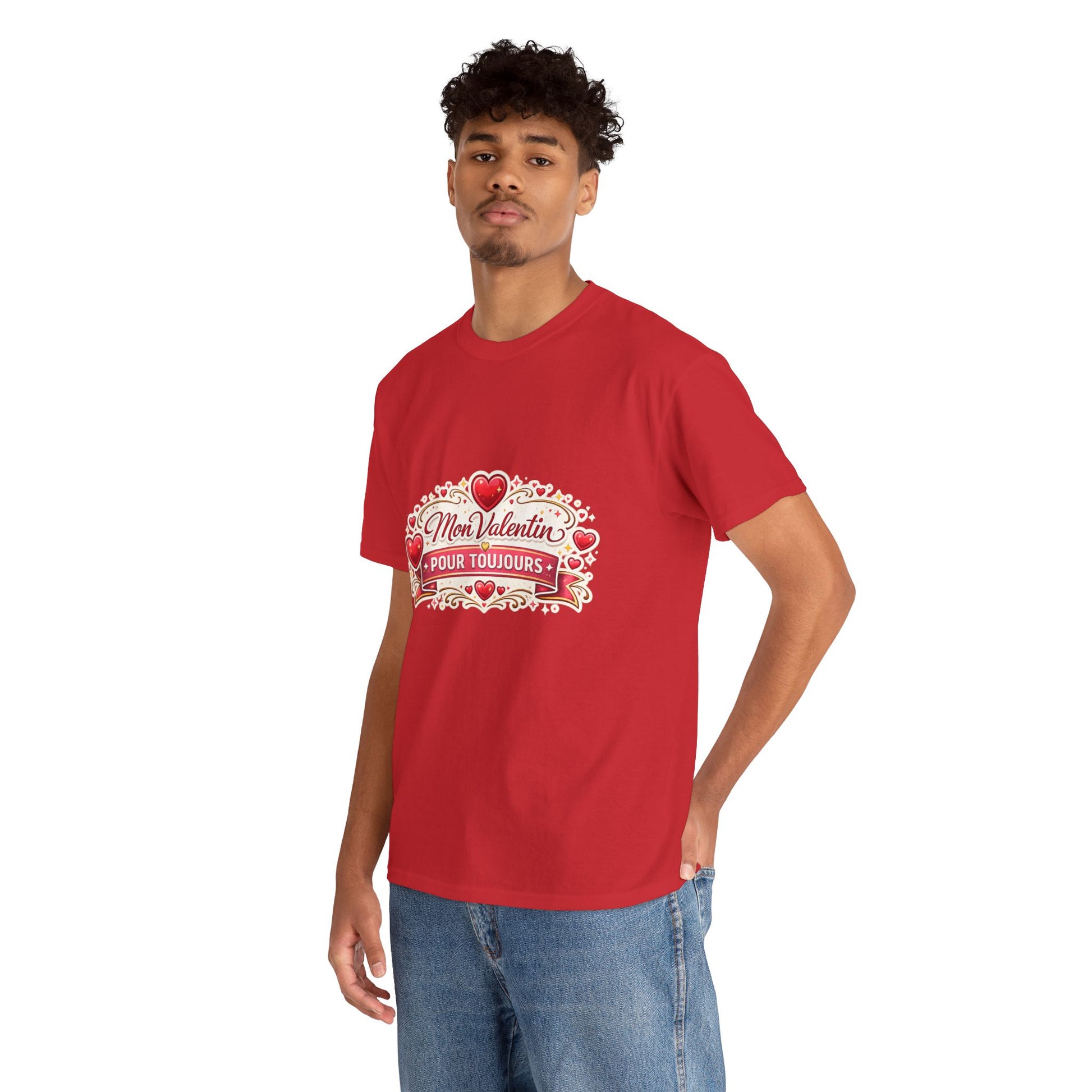 T-Shirt — "Mon Valentin Pour Toujours" Romantic Valentine Hearts Tee - Wayal Store