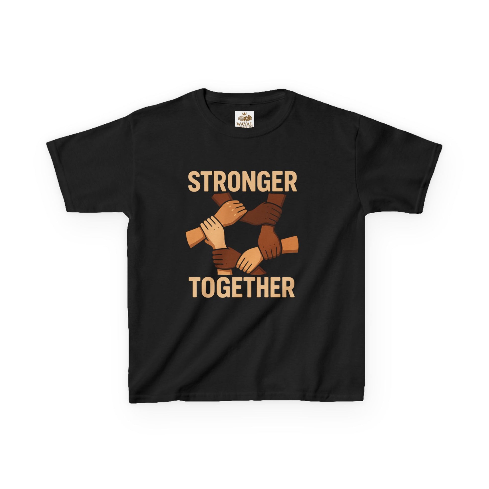 Kids T-Shirt Front | Stronger Together | Diversity, Unity, Friendship, Empowerment, Team Spirit - Wayal Store