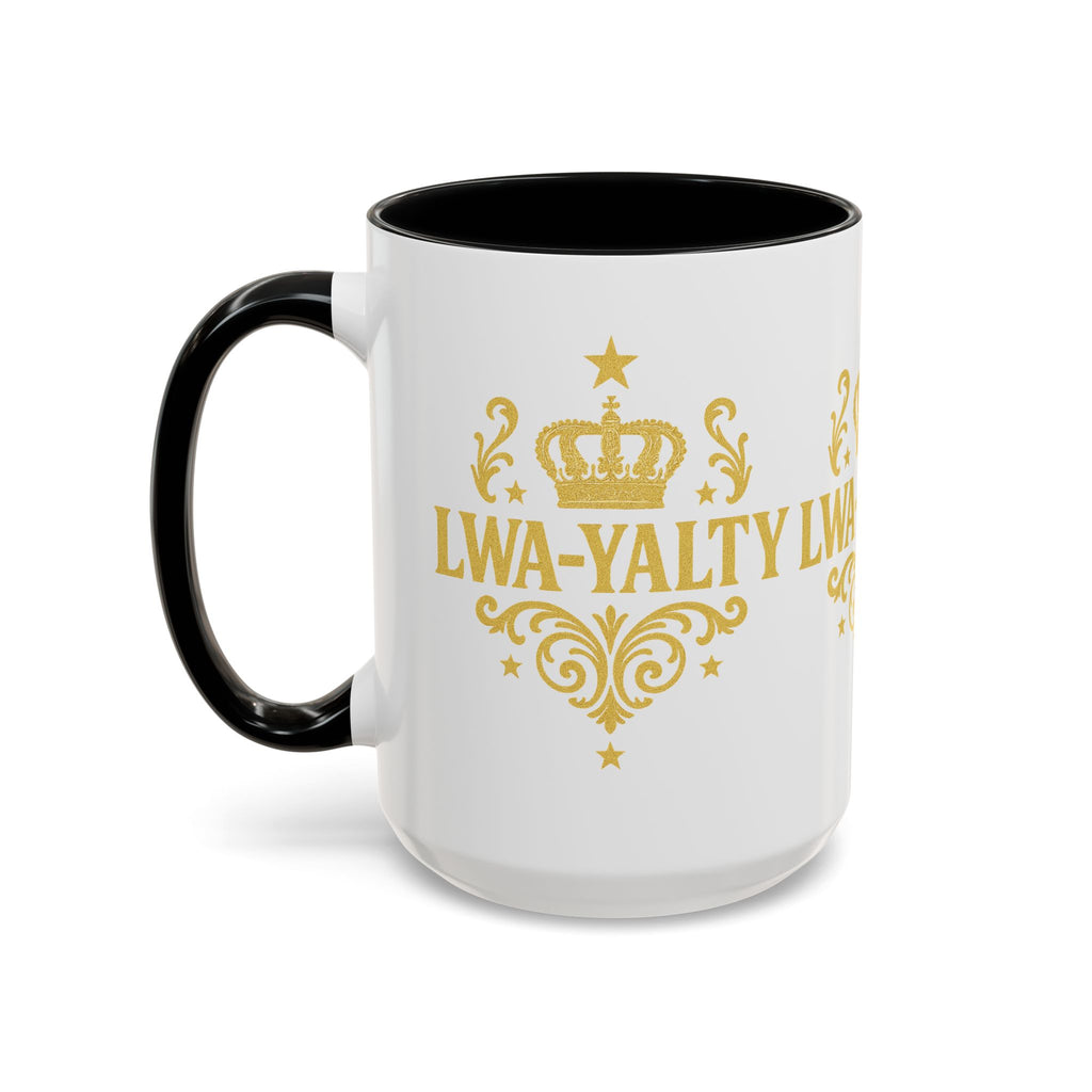 Regal Crown Accent Coffee Mug - Royalty Lwa-Yalty, Unique Gift for Coffee Lovers, Home Decor, Birthday, Celebration - Wayal Store