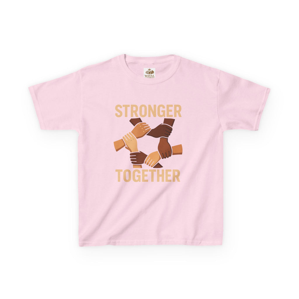 Kids T-Shirt Front | Stronger Together | Diversity, Unity, Friendship, Empowerment, Team Spirit - Wayal Store