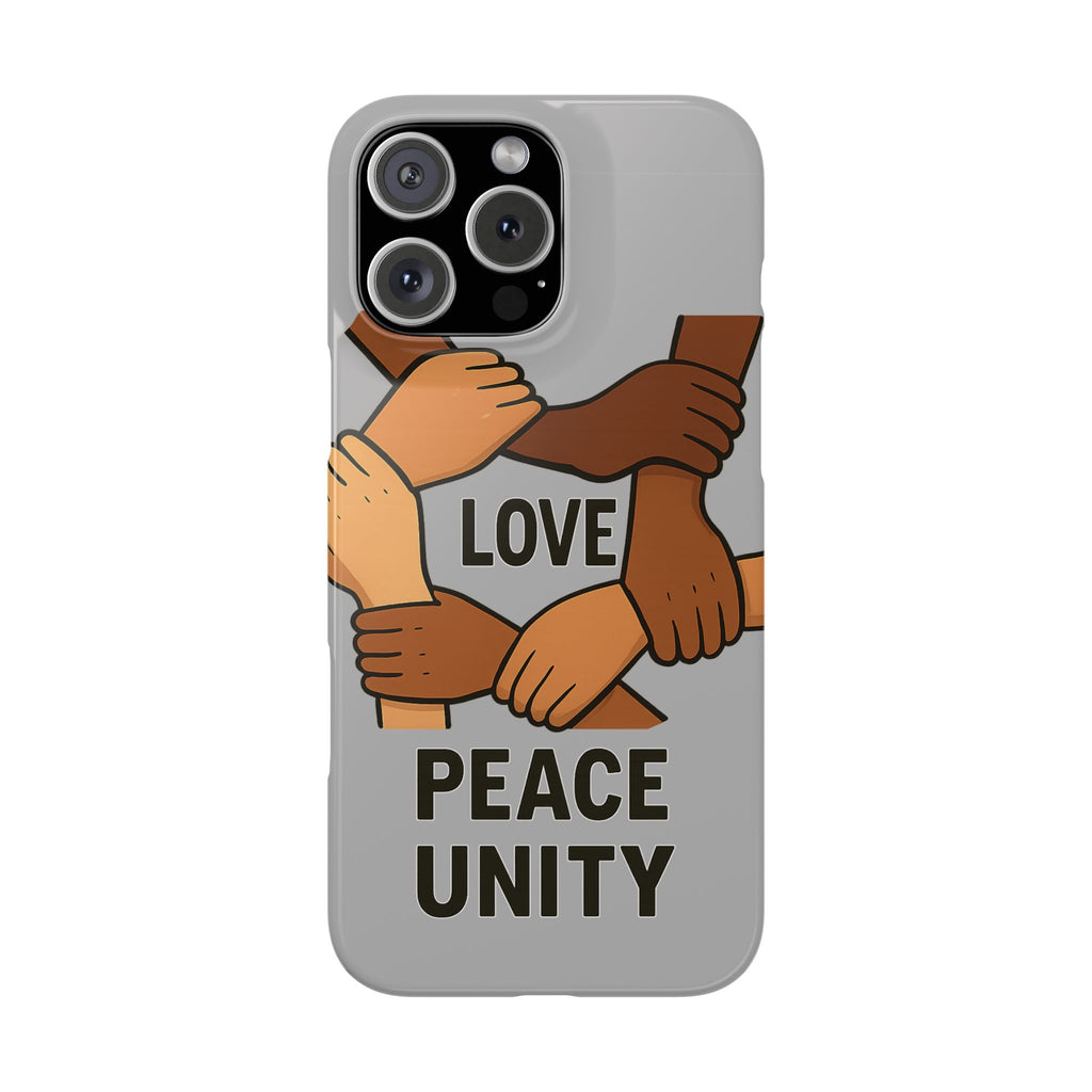 Unity Theme Slim Phone Cases - Love Peace Unity, Gift for Activists, Phone Accessories for Peace Lovers, Unique Phone Covers - Wayal Store