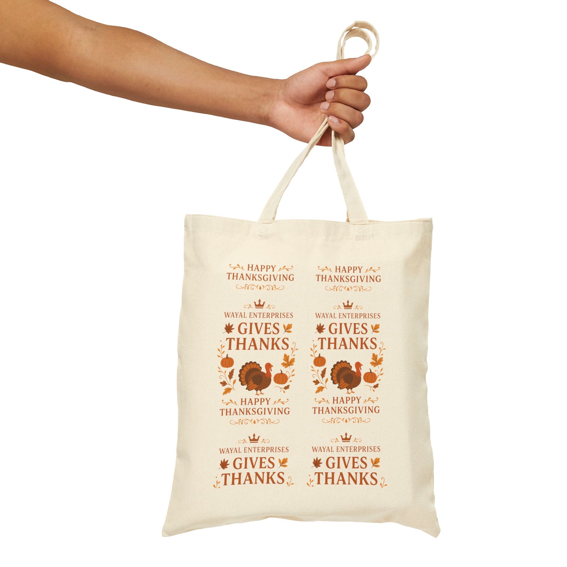 Thanksgiving Cotton Canvas Tote Bag - Celebrate with Gratitude - Wayal Store