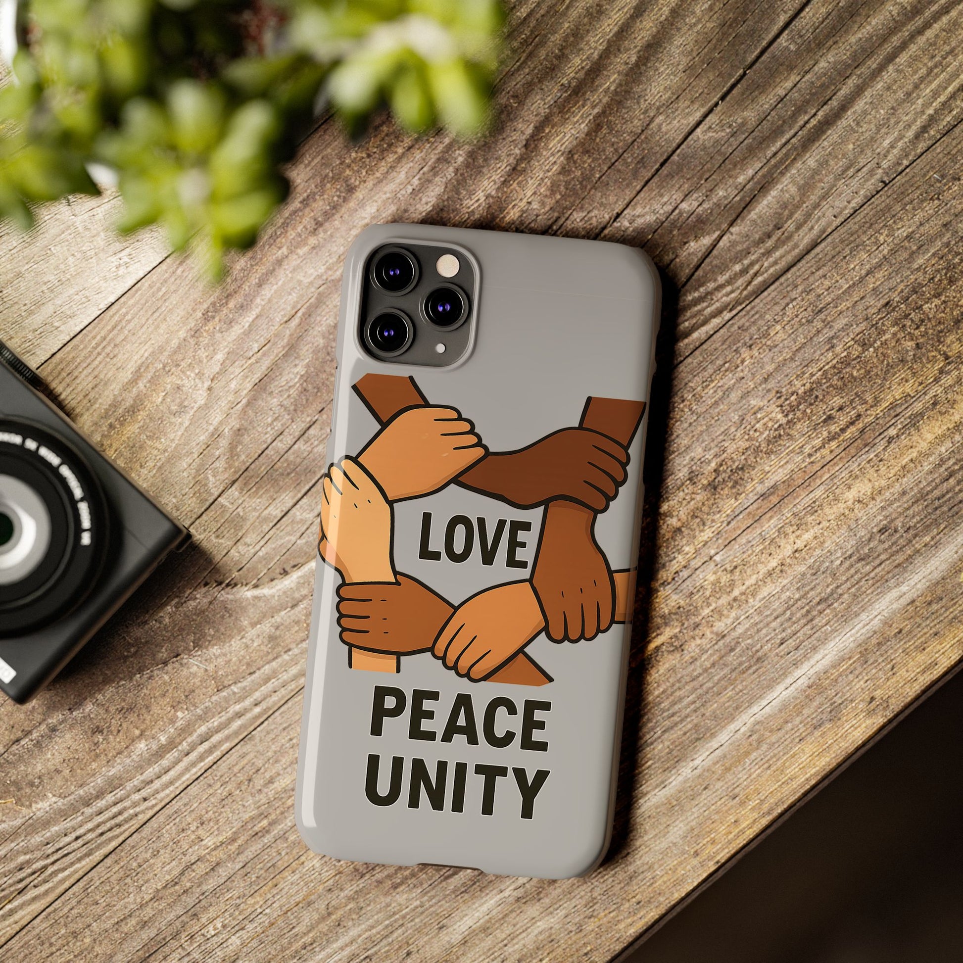 Unity Theme Slim Phone Cases - Love Peace Unity, Gift for Activists, Phone Accessories for Peace Lovers, Unique Phone Covers - Wayal Store