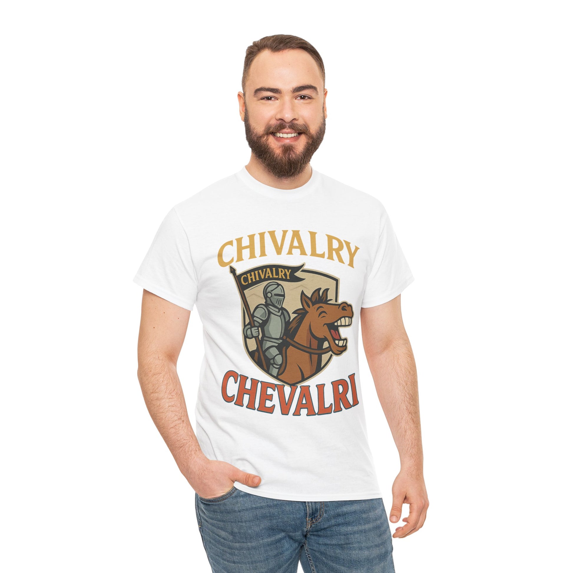 Chivalry-Themed Unisex Heavy Cotton Tee, Knight Shirt, Medieval Fan Apparel, Funny Gift, Renaissance Festival Clothing - Wayal Store
