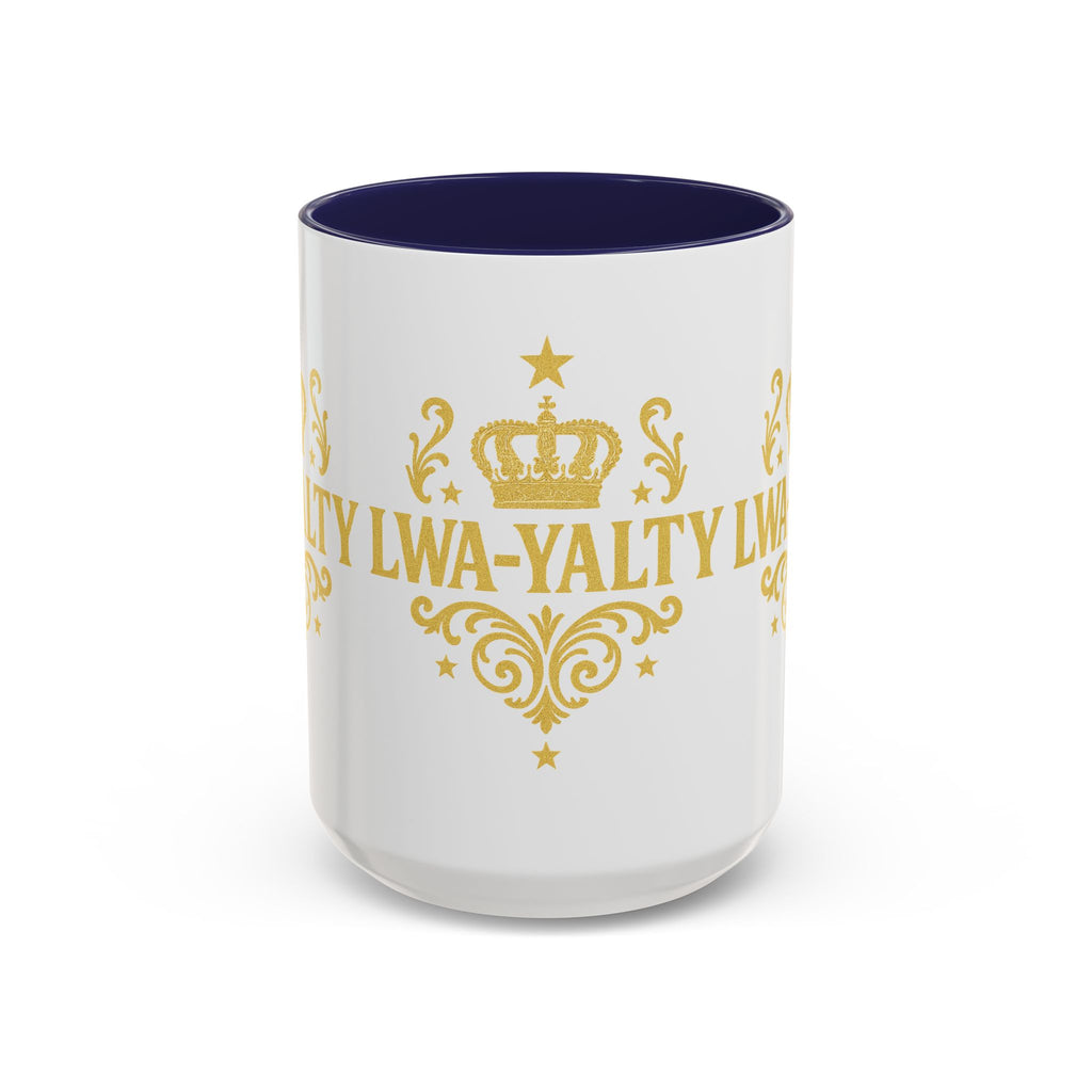 Regal Crown Accent Coffee Mug - Royalty Lwa-Yalty, Unique Gift for Coffee Lovers, Home Decor, Birthday, Celebration - Wayal Store