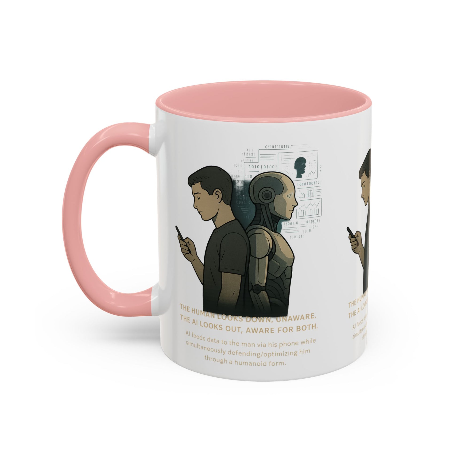 AI Awareness Accent Coffee Mug, Gift for Tech Lovers, Robotics Theme Mug, Futuristic Coffee Cup, Geeky Mug Idea - Wayal Store