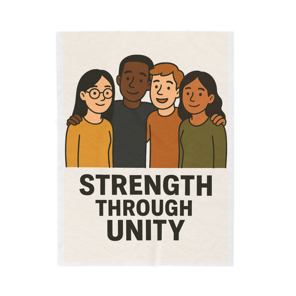 Unity Themed Velveteen Plush Blanket - Cozy Home Decor, Gift for Friends, Affirmation Blanket, Warmth & Togetherness, Inspirational - Wayal Store