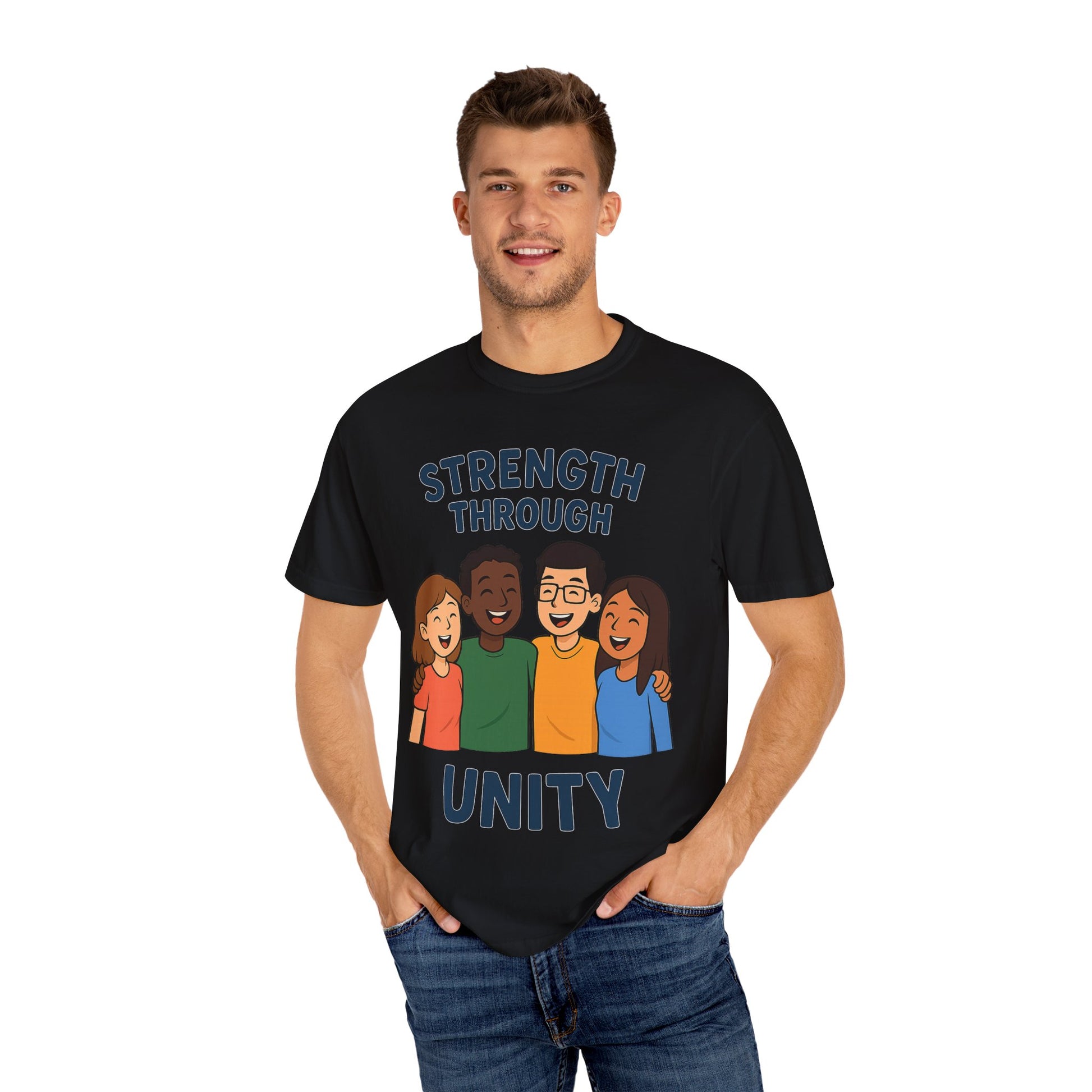 Unity Message T-Shirt Front, Unisex Motivational Shirt, Friendship Wear, Gift for Teens, Social Awareness Apparel - Wayal Store