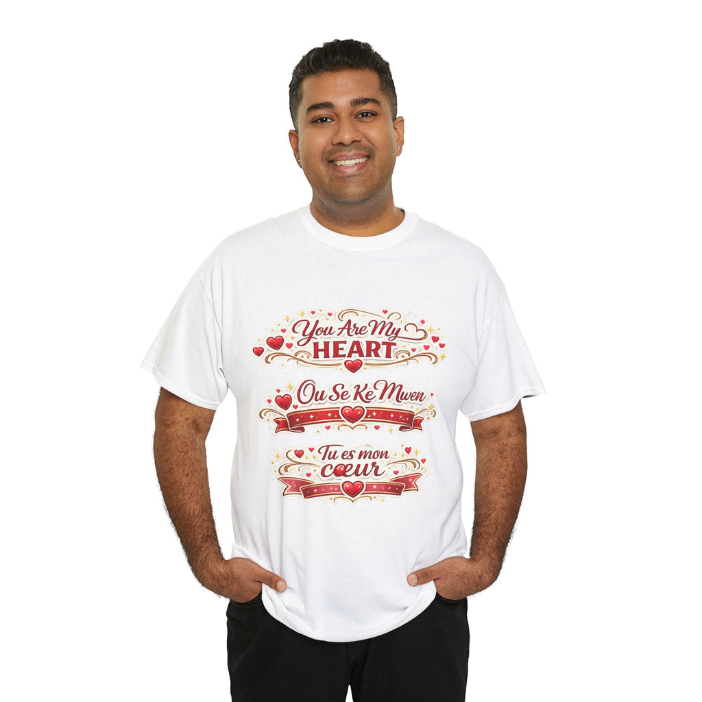 Heart Love Tee — "You Are My Heart / Tu es mon coeur" Romantic Valentine T-Shirt - Wayal Store