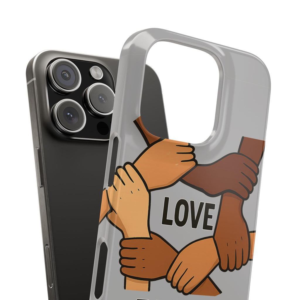 Unity Theme Slim Phone Cases - Love Peace Unity, Gift for Activists, Phone Accessories for Peace Lovers, Unique Phone Covers - Wayal Store