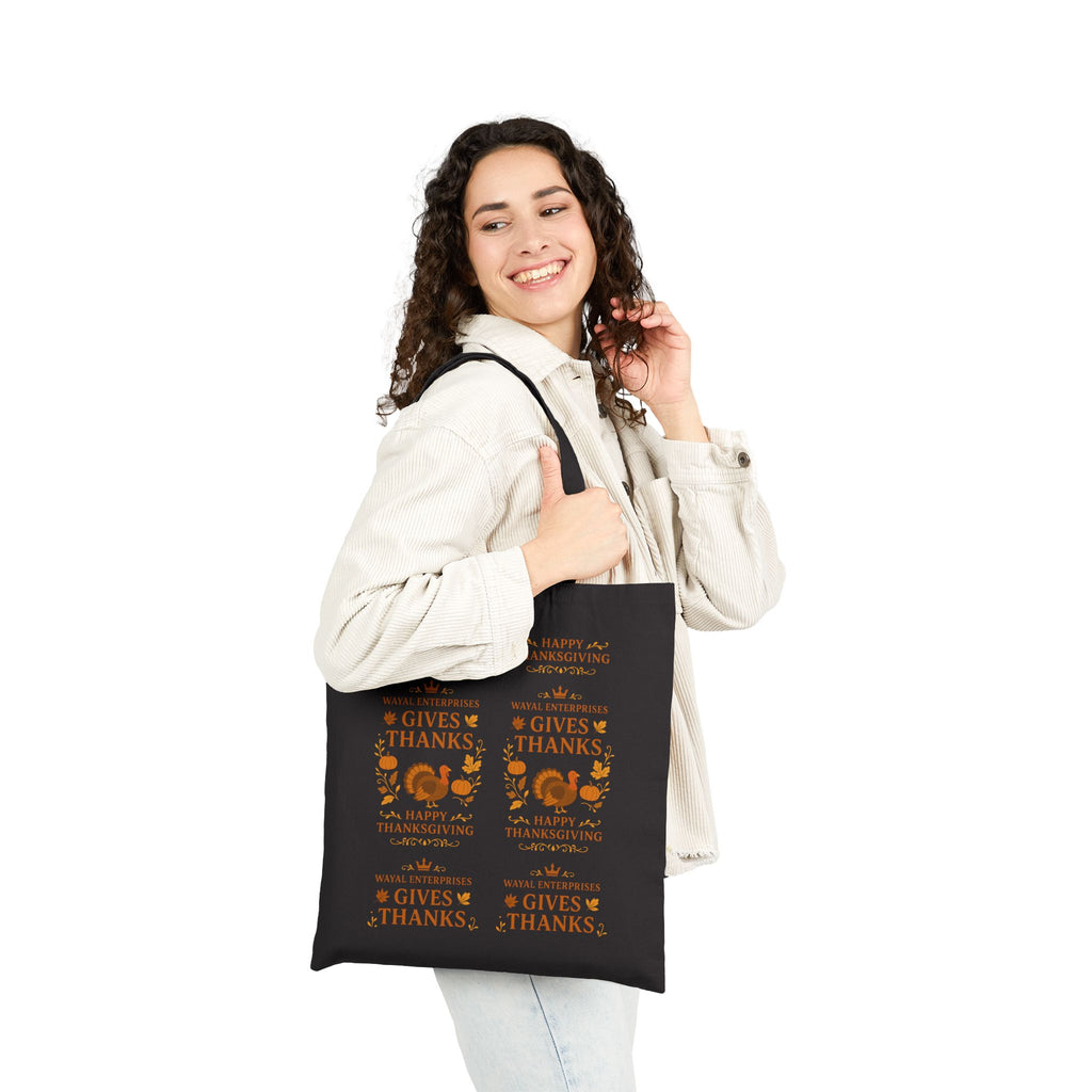 Thanksgiving Cotton Canvas Tote Bag - Celebrate with Gratitude - Wayal Store